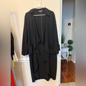 Large Lush Black Textured Jacket Cardigan